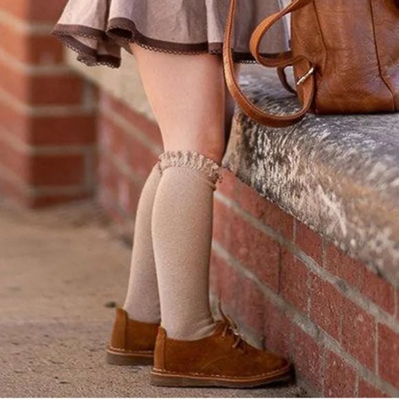 Little Stocking Co. Lace Top Knee High Socks & Knit Footed TightS Bundle Set - Picture 2 of 9